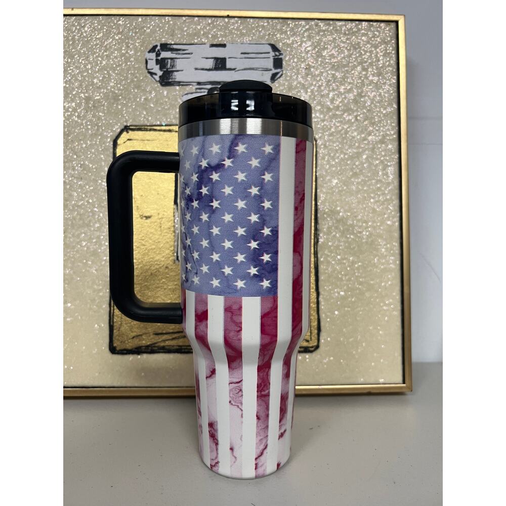 America 250 "250 Years of Freedom" Eagle 40oz Tumbler – Marble Strip Style